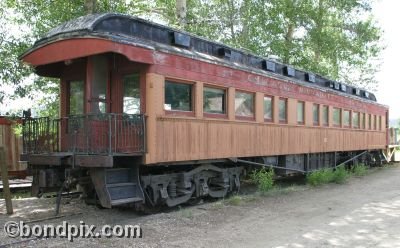 Old Milwaukee railroad pasenger carriage at Nevada City in Montana