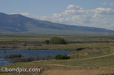 Mountain view from Warm Springs Ponds, Montana