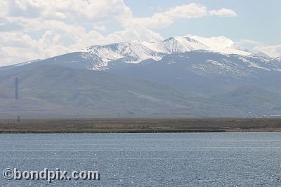 Looking towards the Anaconda smelter stack from Warm Springs Ponds, Montana