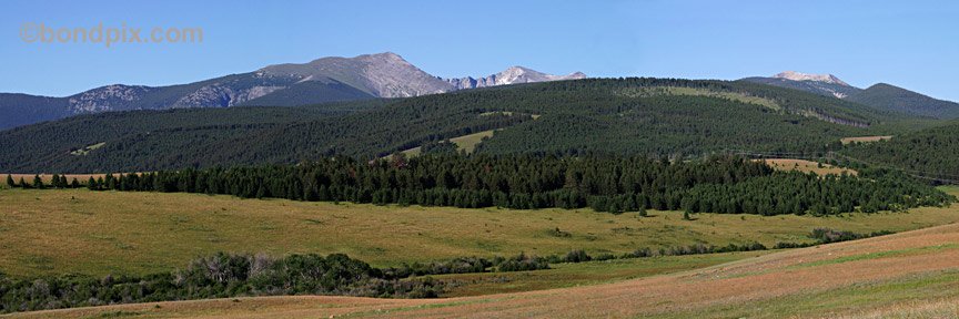 A Summer Panoramic Photo of Mount Powell in Montana