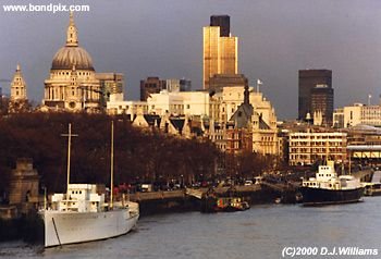 River view of St. Pauls Cathedral in London