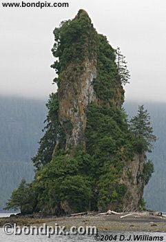 New Edystone Rock, a volcanic plug near Ketchikan Alaska