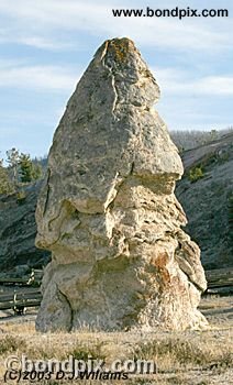 The monolith at Mamooth Hot Springs, Yellowstone Park