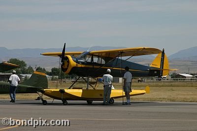 Seaplane aircraft at the annual fly in at Pogreba Field, Three Forks, Montana