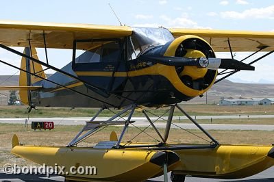 PA12 amphib floatplane aircraft at the annual fly in at Pogreba Field, Three Forks, Montana