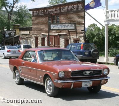 Classic and vintage cars on parade in Virginia City in Montana