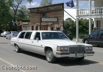 Classic and vintage cars on parade in Virginia City in Montana