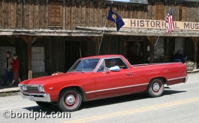 Classic and vintage cars on parade in Virginia City in Montana