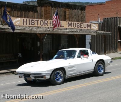 Classic and vintage cars on parade in Virginia City in Montana