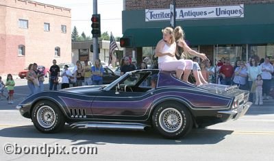 Parade along Main Street in Deer Lodge, Montana