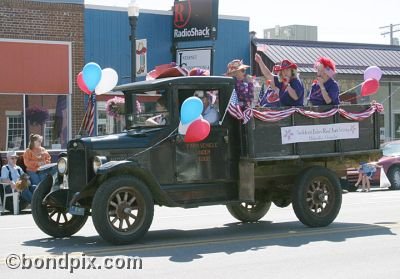 Parade along Main Street in Deer Lodge, Montana