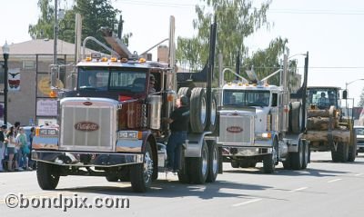 Parade along Main Street in Deer Lodge, Montana