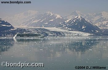 Cruise ship and glacier in Alaska