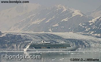 Cruise ship and glacier in Alaska