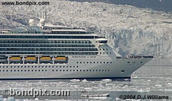 Cruise ship and glacier in Alaska