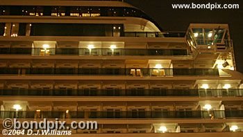 Cruise ship Oosterdam illuminated at night