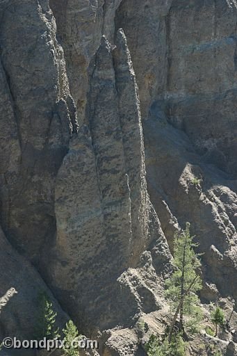 Rock formations in Yellowstone Park